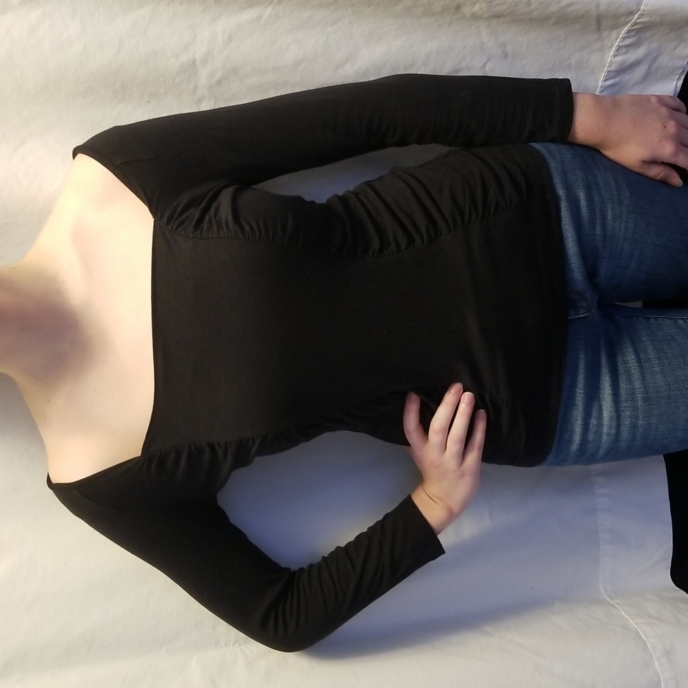The Limited Black 3/4 Sleeve Off the Shoulder Top
